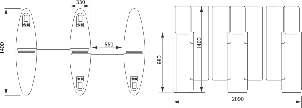 Js-pyz008 - oval shape sliding turnstile | karsun
